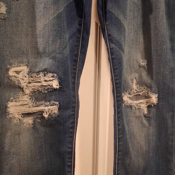 Judy Blue Jeans Womens 15/32 Boyfriend Mid Rise Slouchy Distressed Patched - Picture 4 of 12